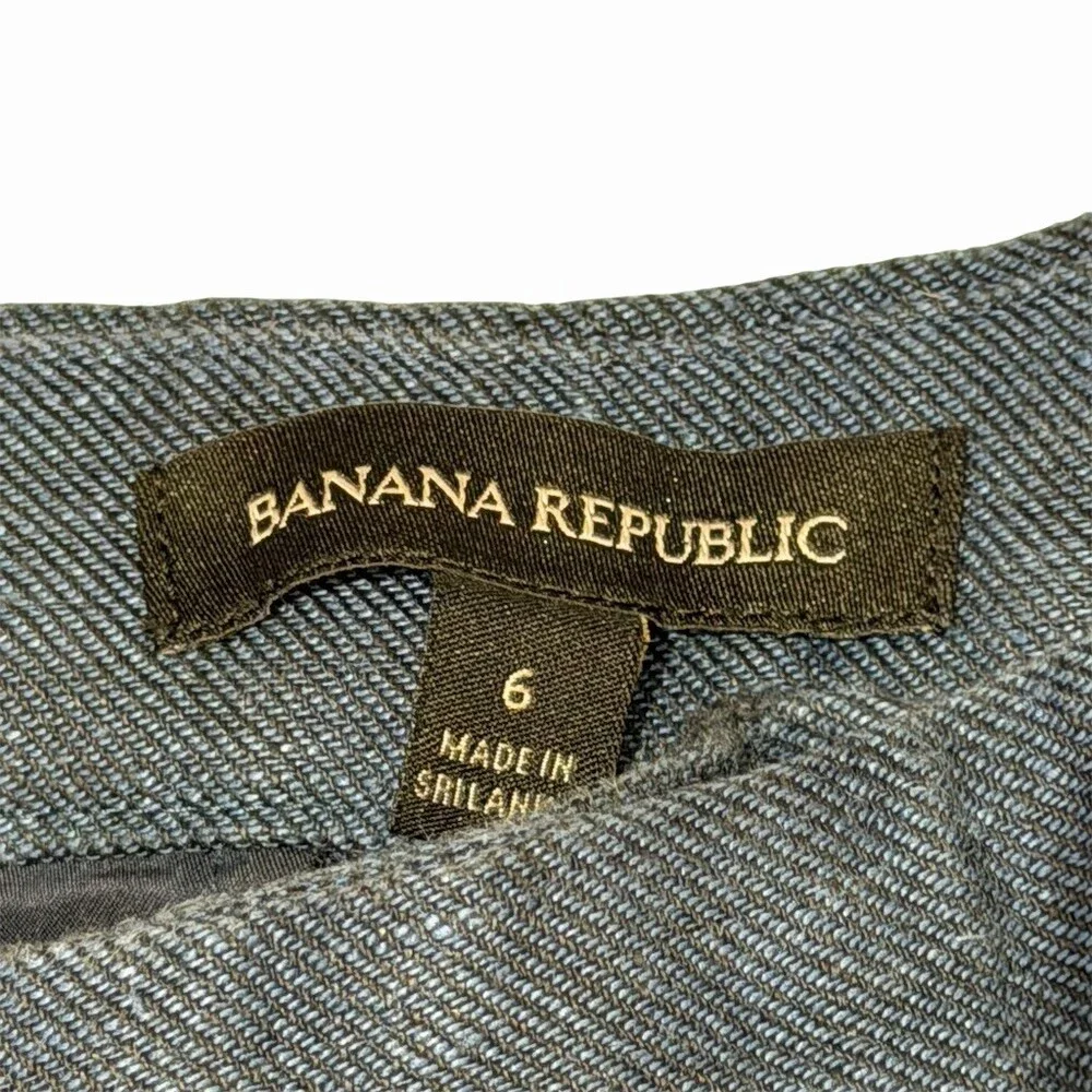 Banana Republic Blue Chambray Cargo Utility Pants Size 6 Straight Leg Pockets